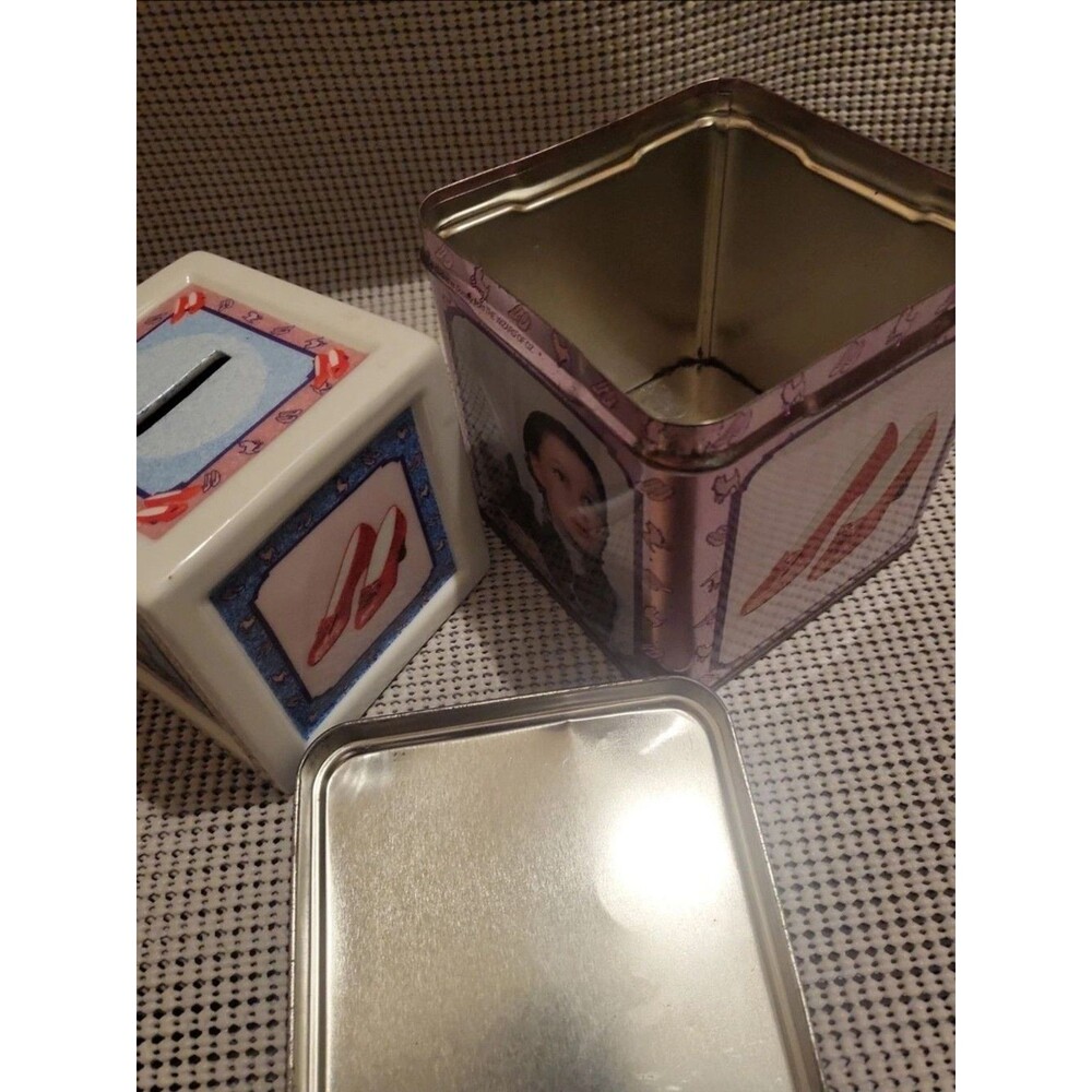 Vintage Dorothy Wizard of Oz Tin Set - Pink & White